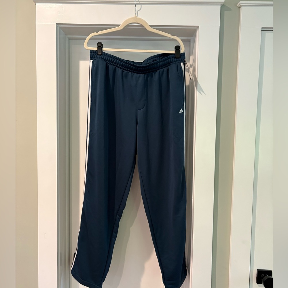 Brand new Adidas Navy Blue Track Pants with White Stripe size XL